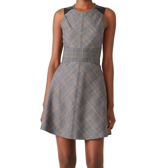 Derek Lam 10 Crosby Plaid Fit & Flare Mini Dress 4 - Picture 1 of 13